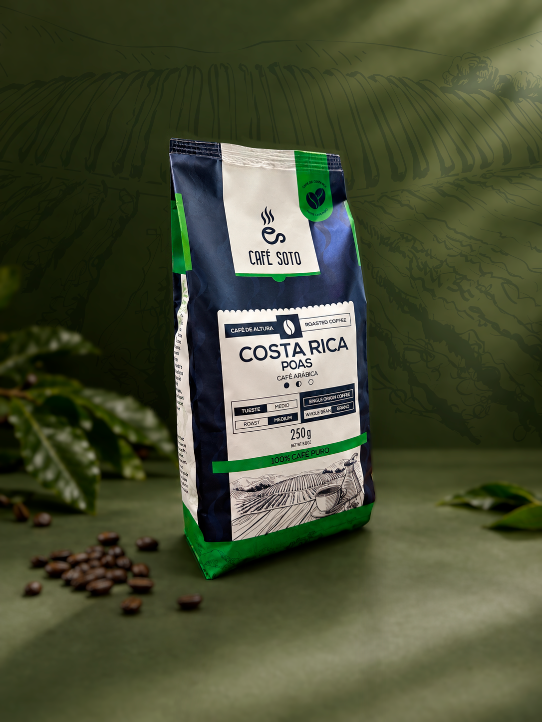 Tueste Medio Grano Entero - Medium Roast Whole Bean 250g
