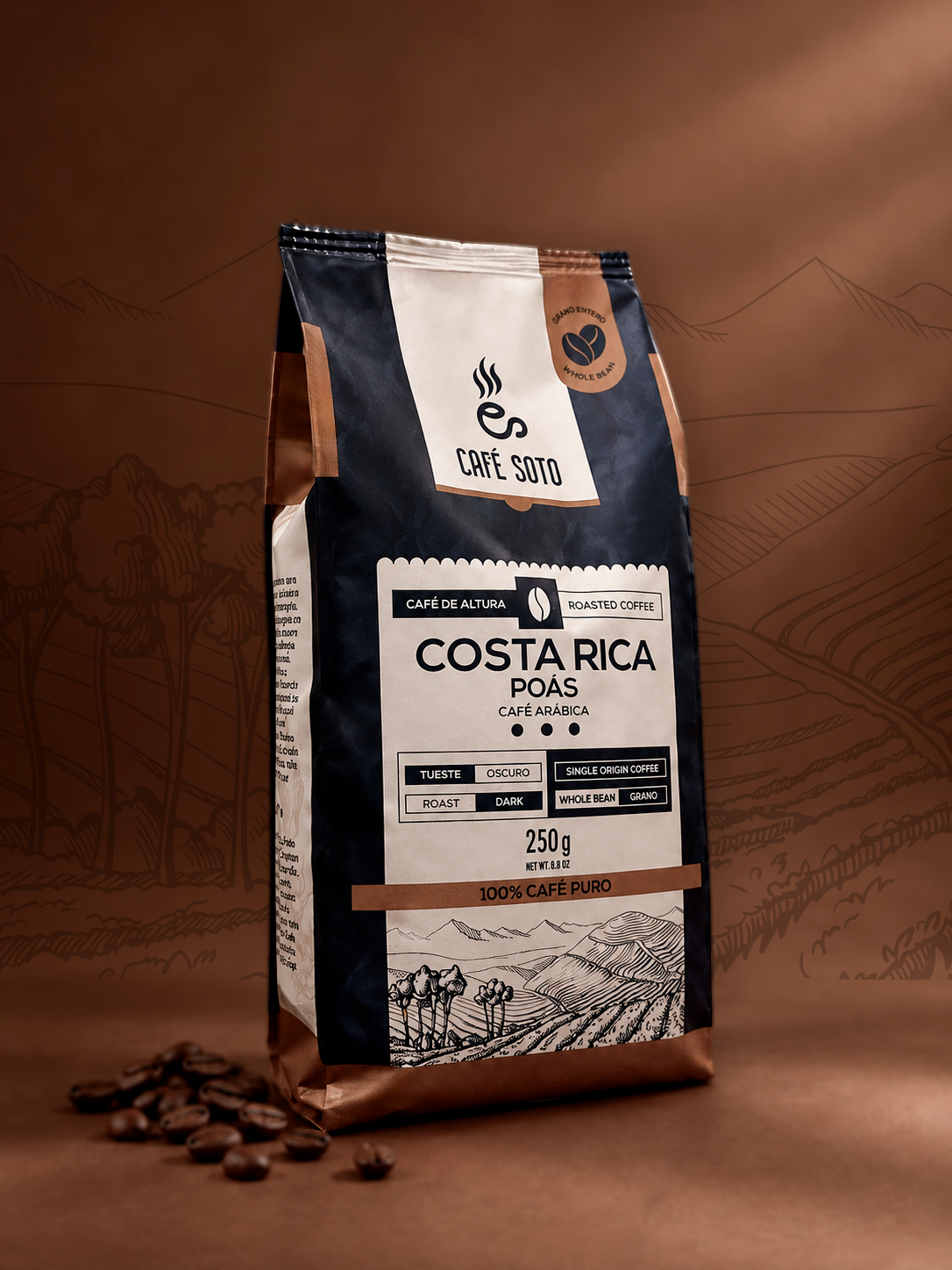 Tueste Oscuro Grano Entero - Dark Roast Whole Bean 250g